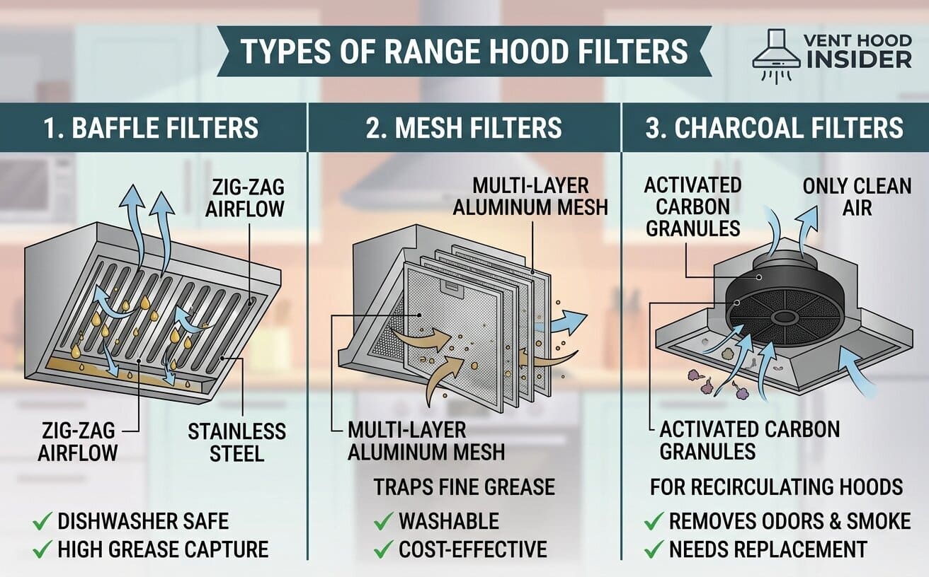 3 main types of Range Hood filters