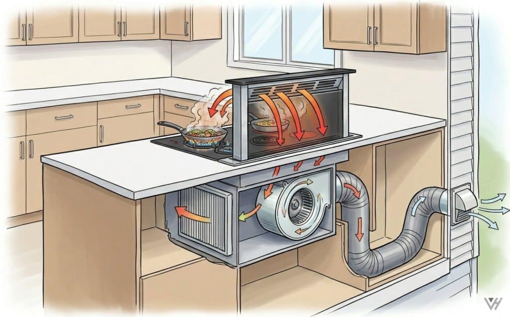 How a Downdraft Range Hood Works
